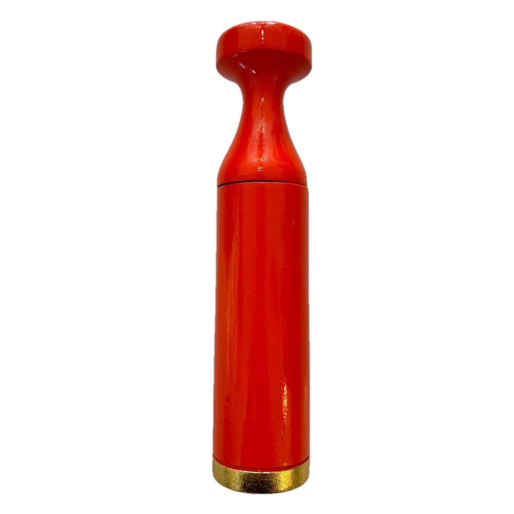 Large Upcycled Wood Salt/ Pepper Grinder/Mill Orange Gold Leaf Tall Hand Painted